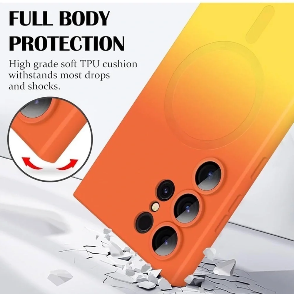 NWB Samsung Galaxy S24 Ultra 5G Magnetic Case, Luxury Soft Liquid Silicone Case
